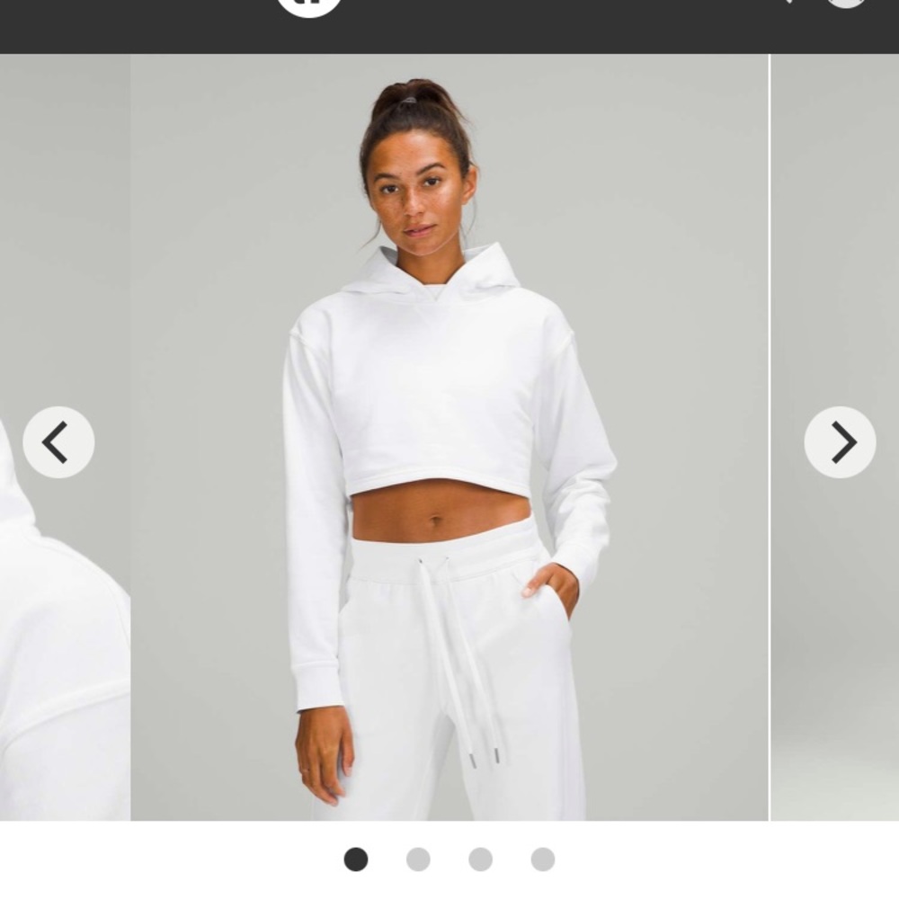 Lululemon All Yours Cropped Hoodie in 
White size 10